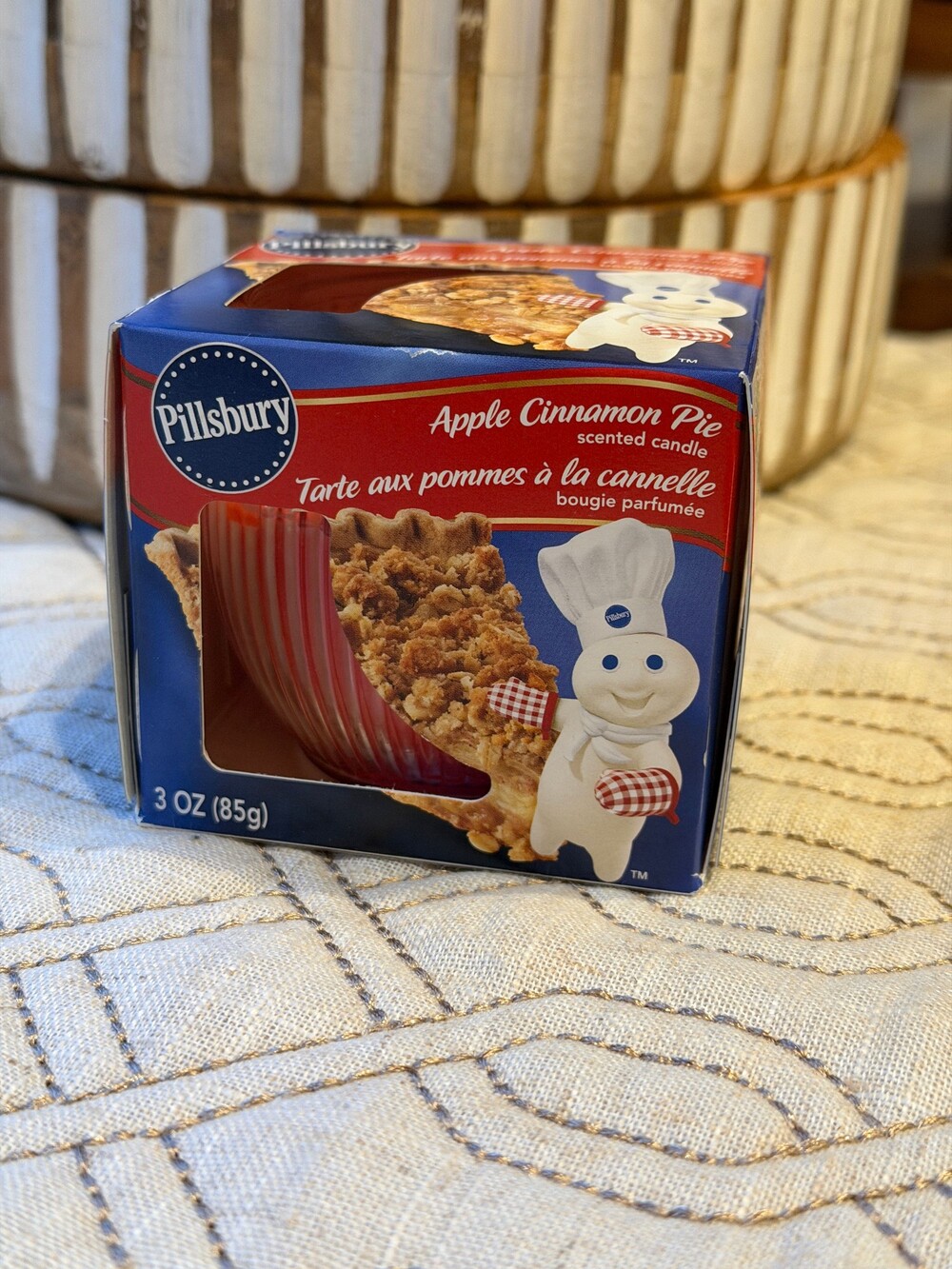 Pillsbury Apple Cinnamon Pie Scented Candle 3 oz Red